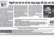 Người mẹ trẻ và nỗ lực từng ngày để cứu con thơ